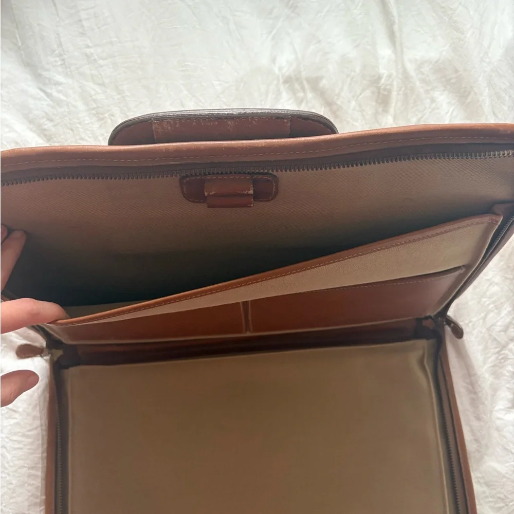 Vintage Marley Hodgson Ghurka No 24 The Attache Tan Twill/Leather Bag